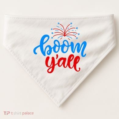 Boom Yall 4th Of July Firework Festive USA-Made Doggie Bandana