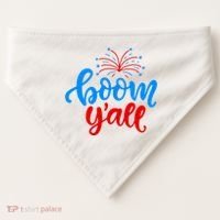 Boom Yall 4th Of July Firework Festive USA-Made Doggie Bandana thumb 0