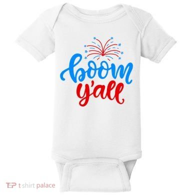 Boom Yall 4th Of July Firework Festive Baby Bodysuit