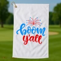 Boom Yall 4th Of July Firework Festive Golf Towel thumb 1