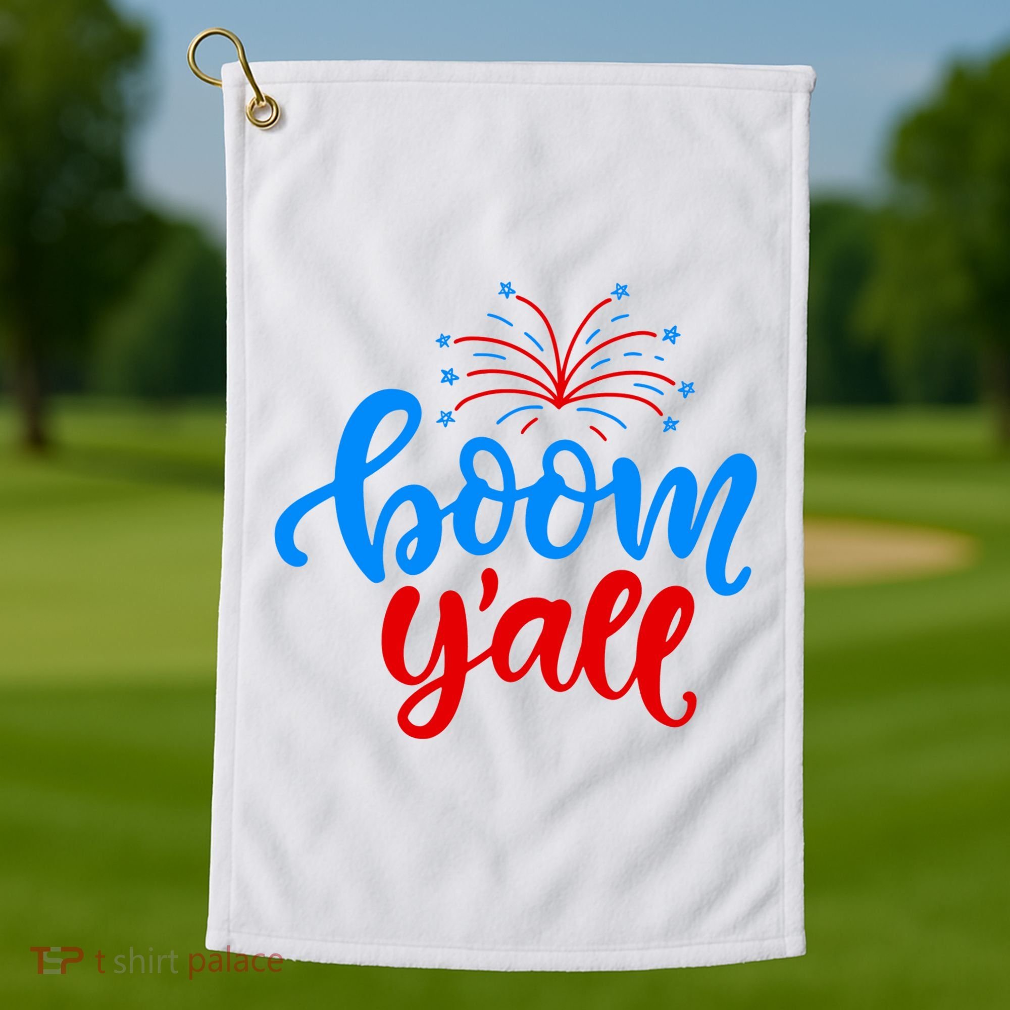 Boom Yall 4th Of July Firework Festive Golf Towel