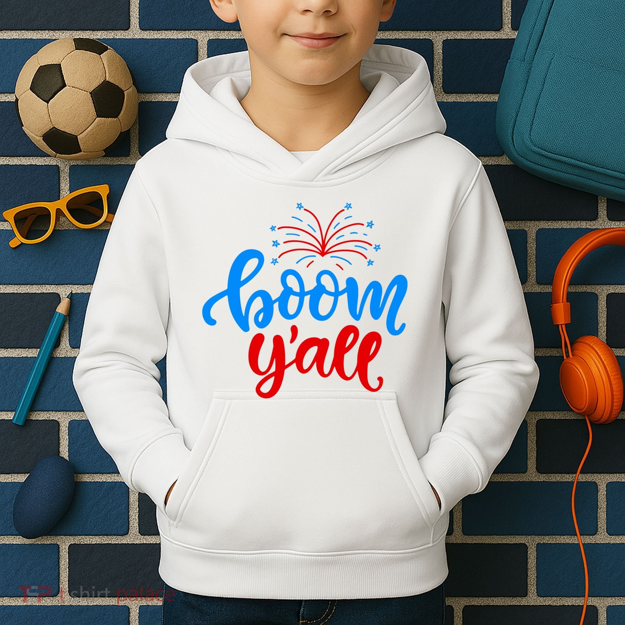 Boom Yall 4th Of July Firework Festive Kids Hoodie