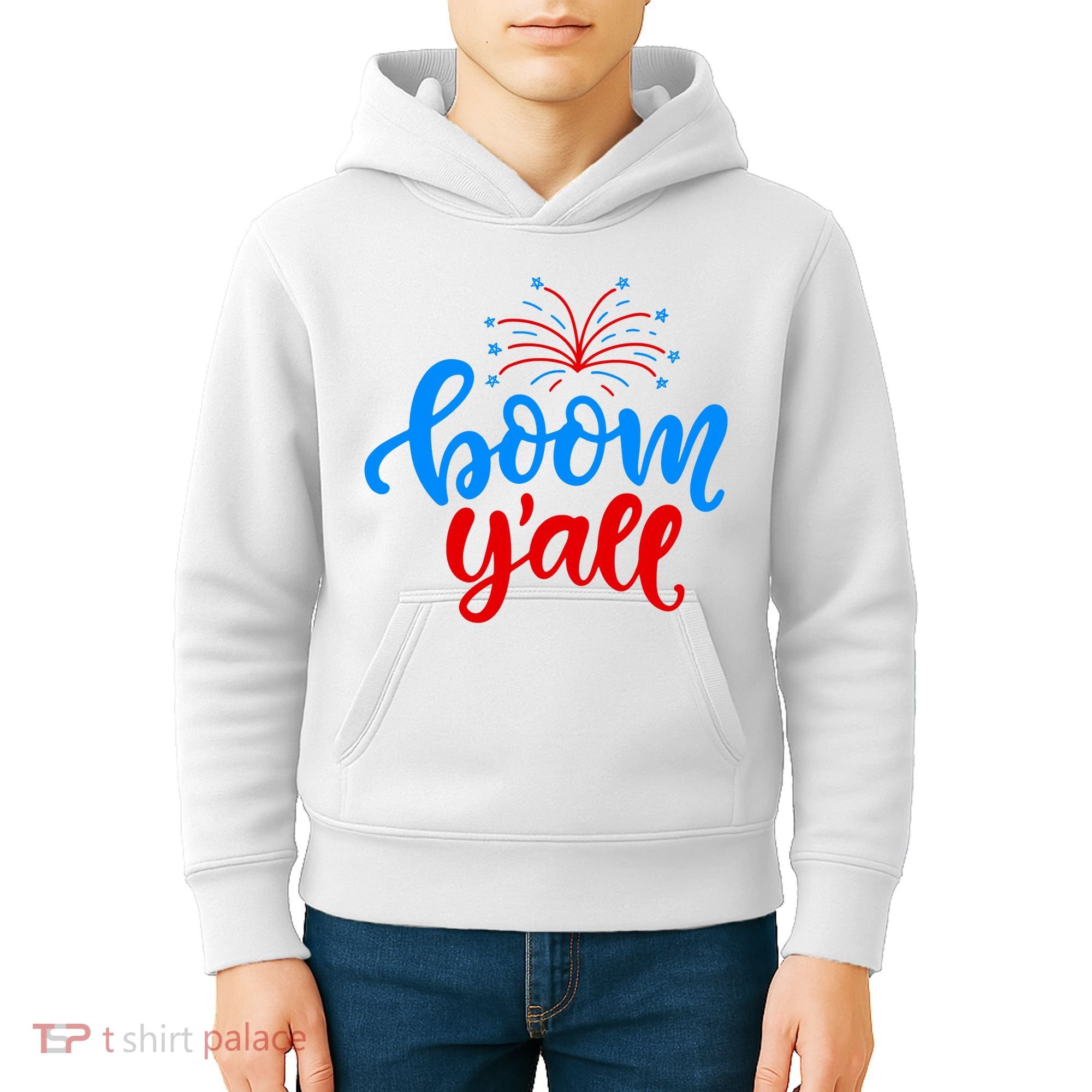 Boom Yall 4th Of July Firework Festive Kids Hoodie