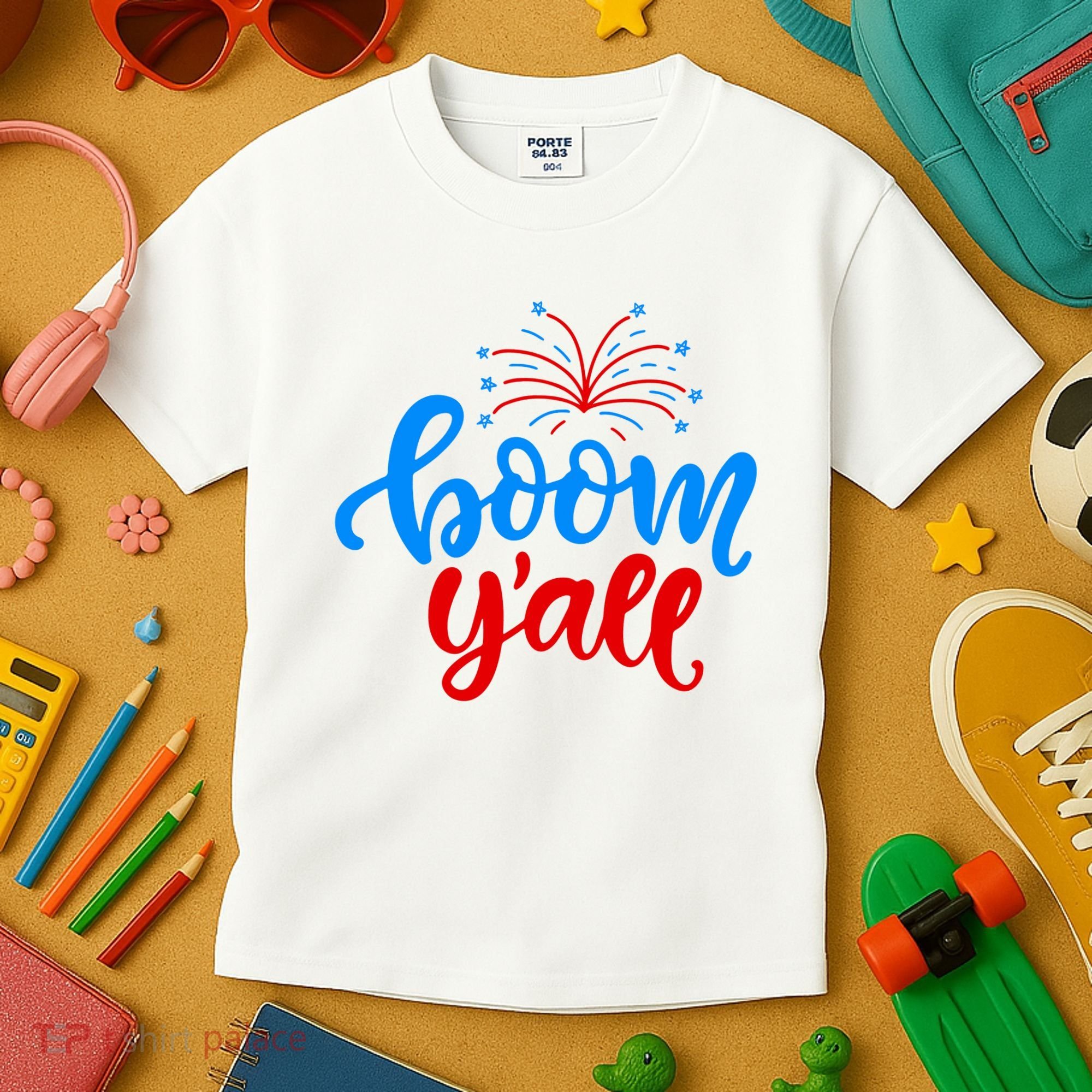 Boom Yall 4th Of July Firework Festive Kids T-Shirt
