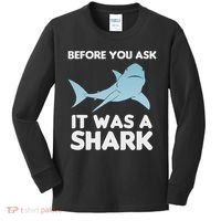 Before You Ask It Was A Shark Amputation Ampu Kids Long Sleeve Shirt thumb 0