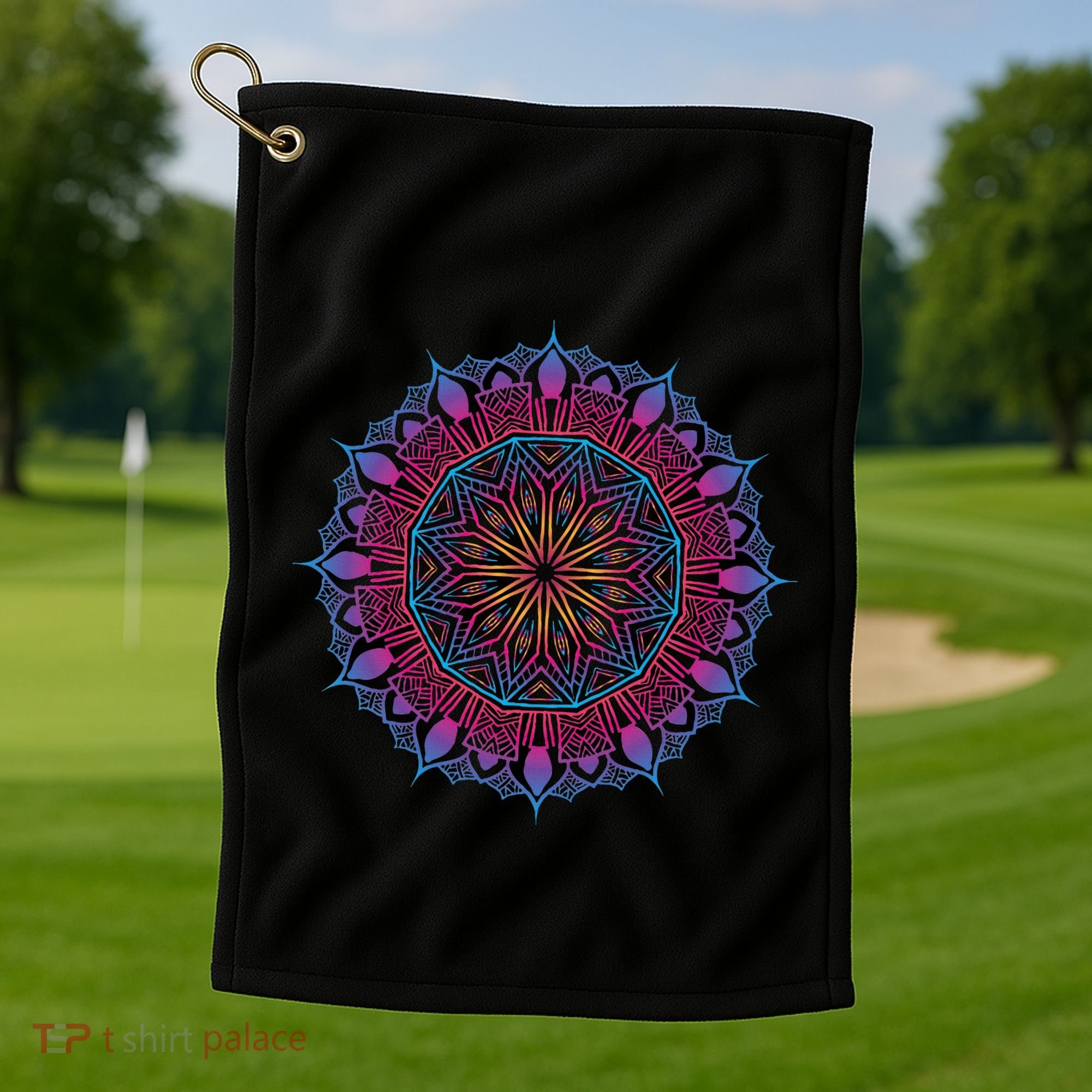 Boho Yoga Art Spiritual Meditation Golf Towel
