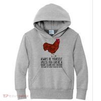 Be Yourself Always And Be A Rhode Island Red Chicken Kids Hoodie thumb 0