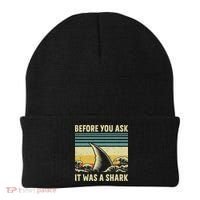 Before Your Ask It Was A Shark Funny Amputation Surgery Beanie thumb 0