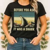 Before Your Ask It Was A Shark Funny Amputation Surgery Women's T-Shirt thumb 2