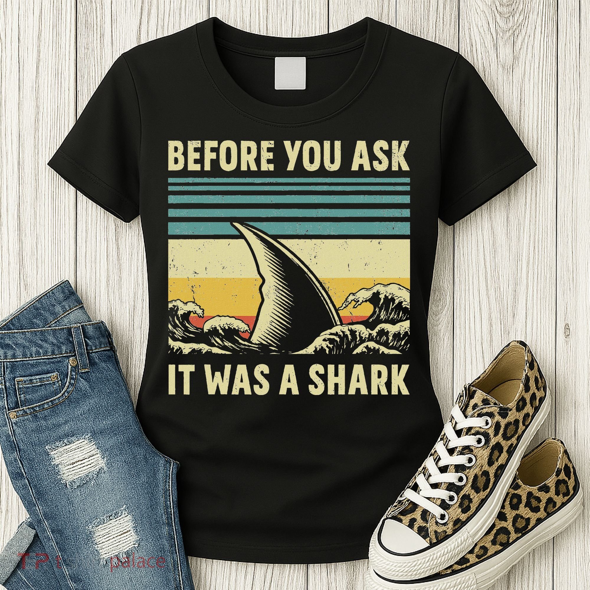 Before Your Ask It Was A Shark Funny Amputation Surgery Women's T-Shirt