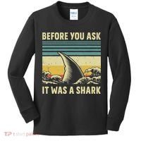 Before Your Ask It Was A Shark Funny Amputation Surgery Kids Long Sleeve Shirt thumb 0