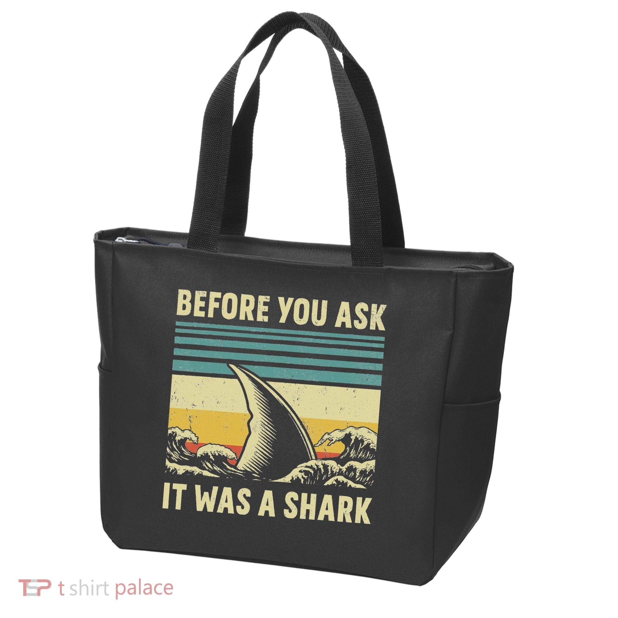 Before Your Ask It Was A Shark Funny Amputation Surgery Tote Bag