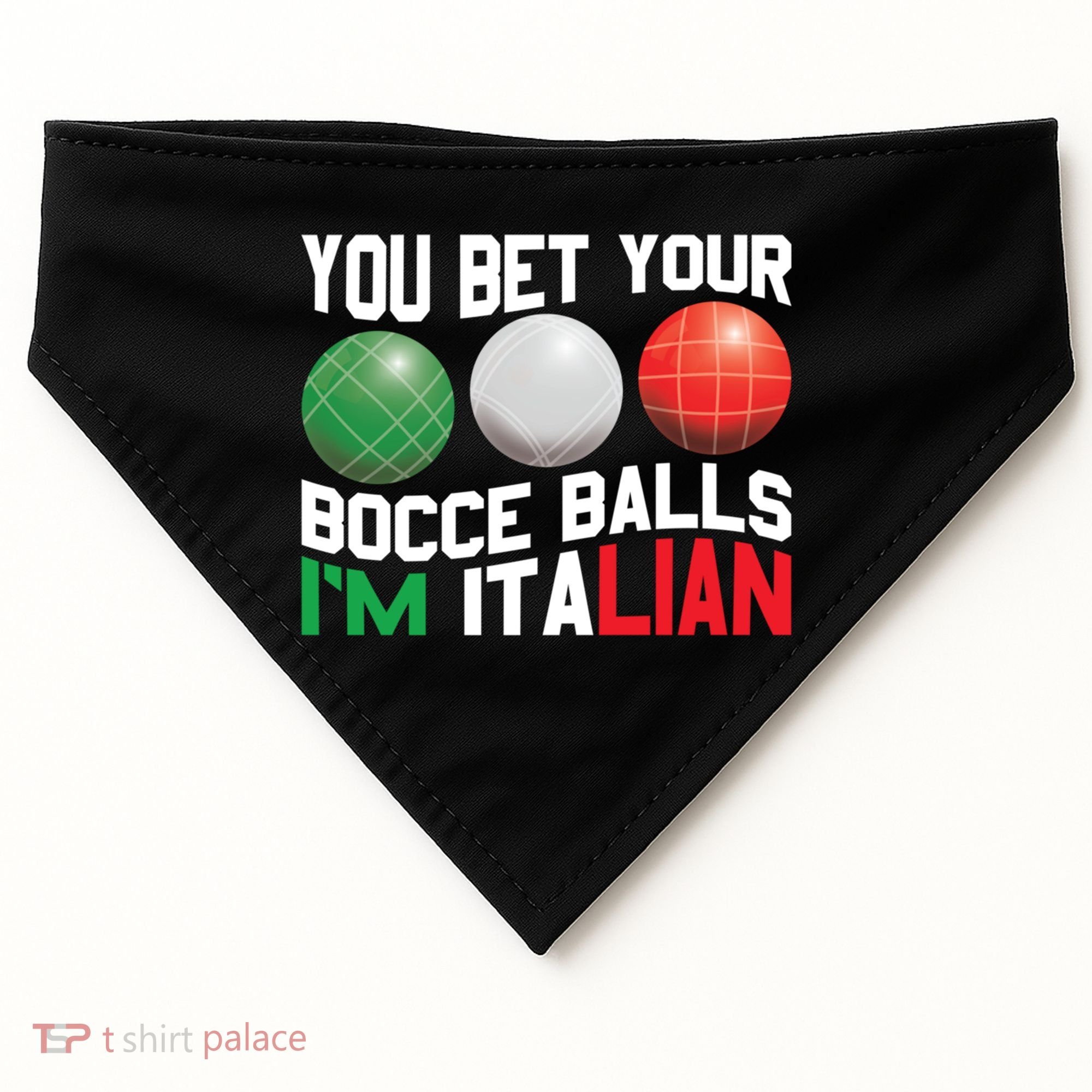 Bet Your Bocce Ball Gift USA-Made Doggie Bandana