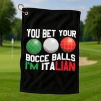 Bet Your Bocce Ball Gift Golf Towel thumb 1
