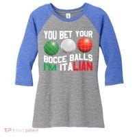 Bet Your Bocce Ball Gift Women's Tri-Blend 3/4-Sleeve Raglan Shirt thumb 0
