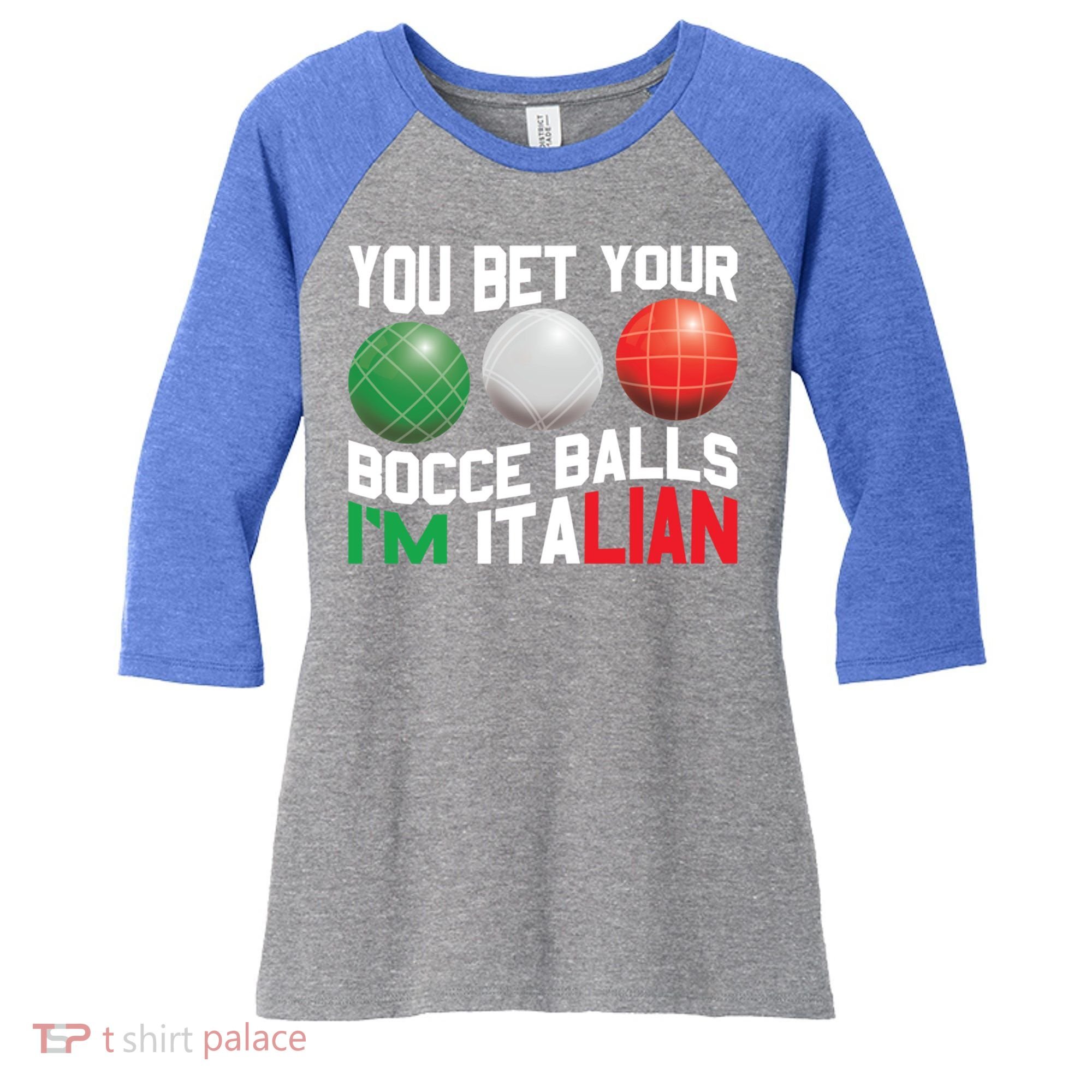 Bet Your Bocce Ball Gift Women's Tri-Blend 3/4-Sleeve Raglan Shirt