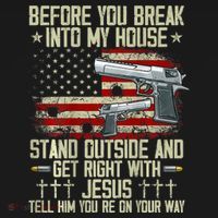 Before You Break Into My House Jesus Gun Rights On Back Women's Hoodie thumb 2