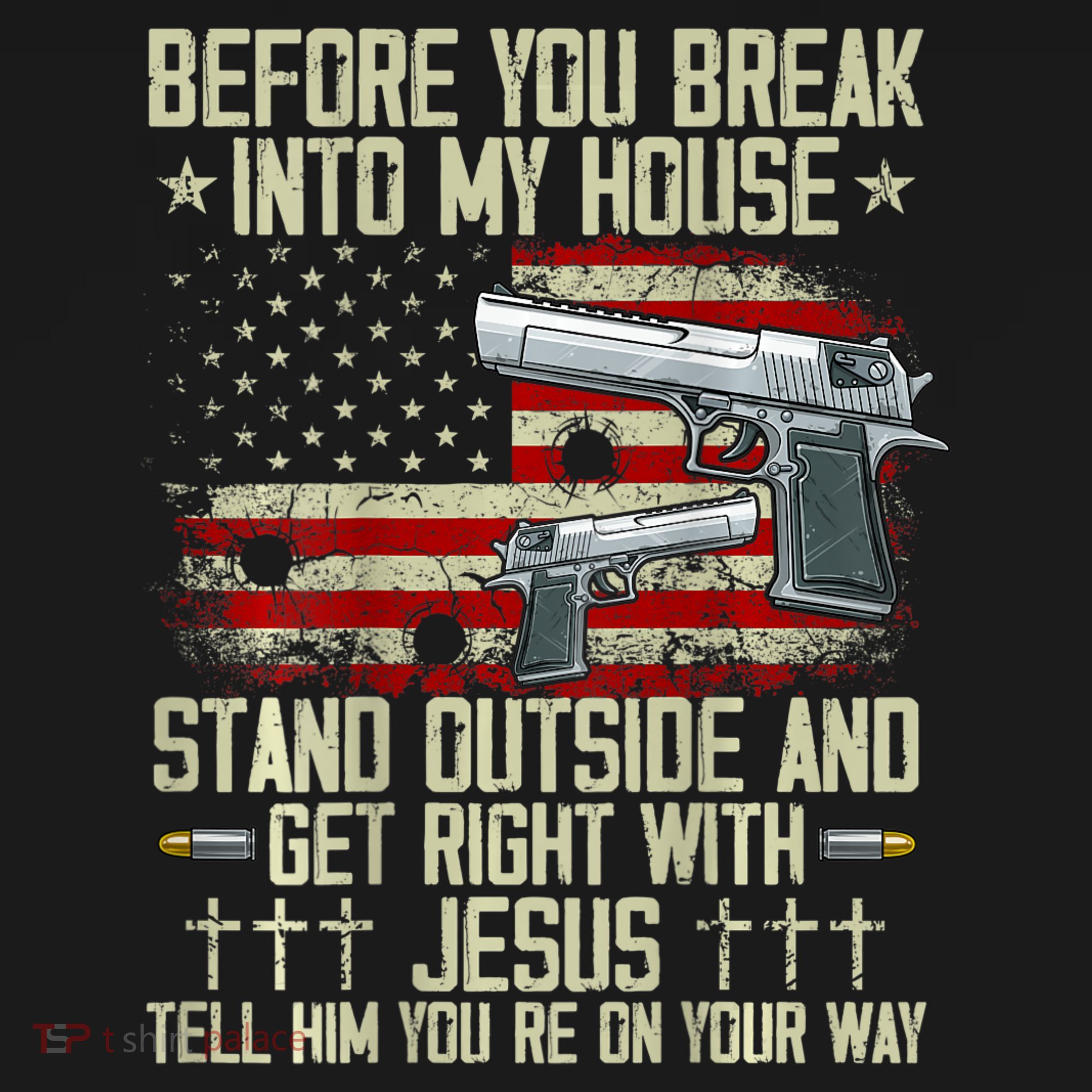 Before You Break Into My House Jesus Gun Rights On Back Women's Hoodie