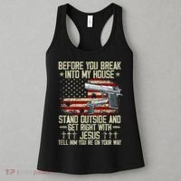 Before You Break Into My House Jesus Gun Rights On Back Women's Tank Top thumb 3