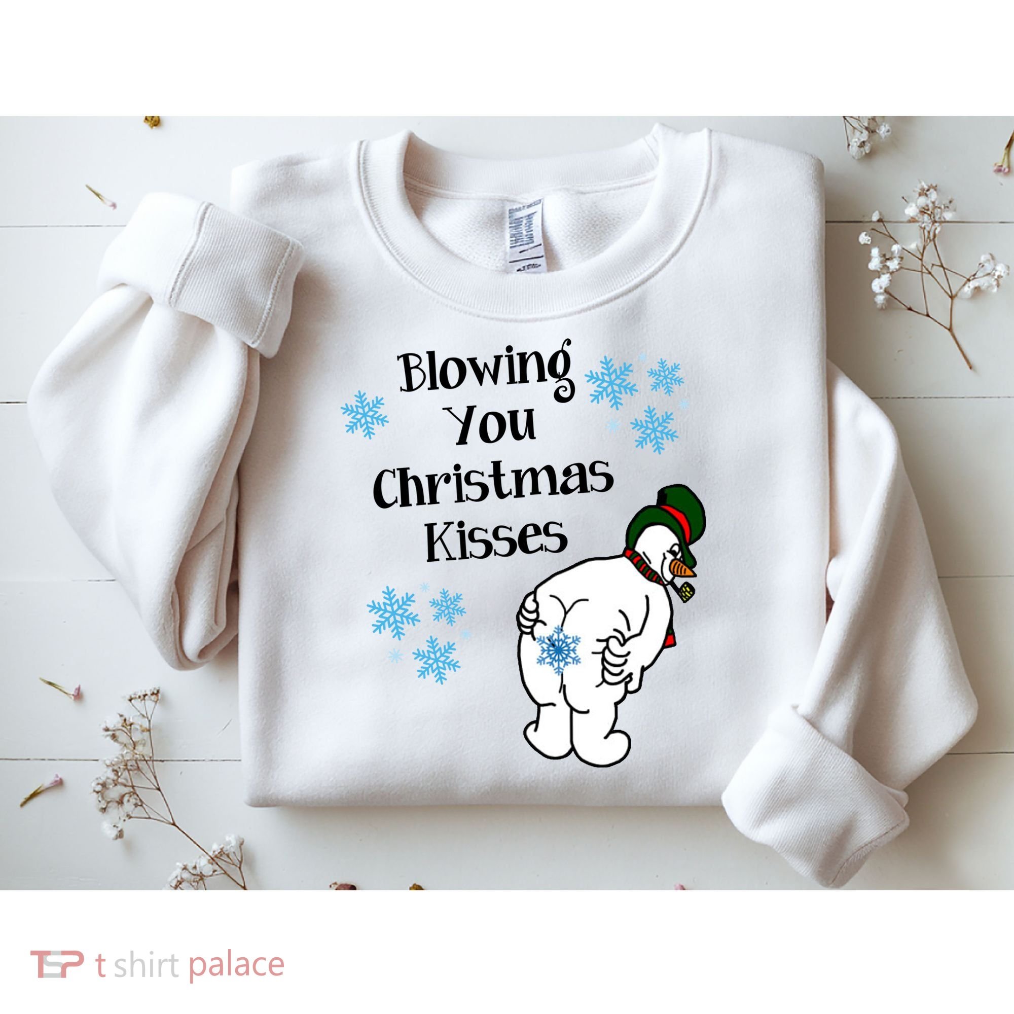 Blowing You Christmas Kisses Funny Snowman Sweatshirt