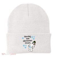 Blowing You Christmas Kisses Funny Snowman Beanie thumb 0