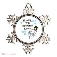 Blowing You Christmas Kisses Funny Snowman Ornament thumb 0