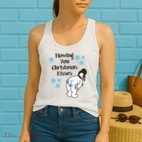 Blowing You Christmas Kisses Funny Snowman Women's Tank Top thumb 2