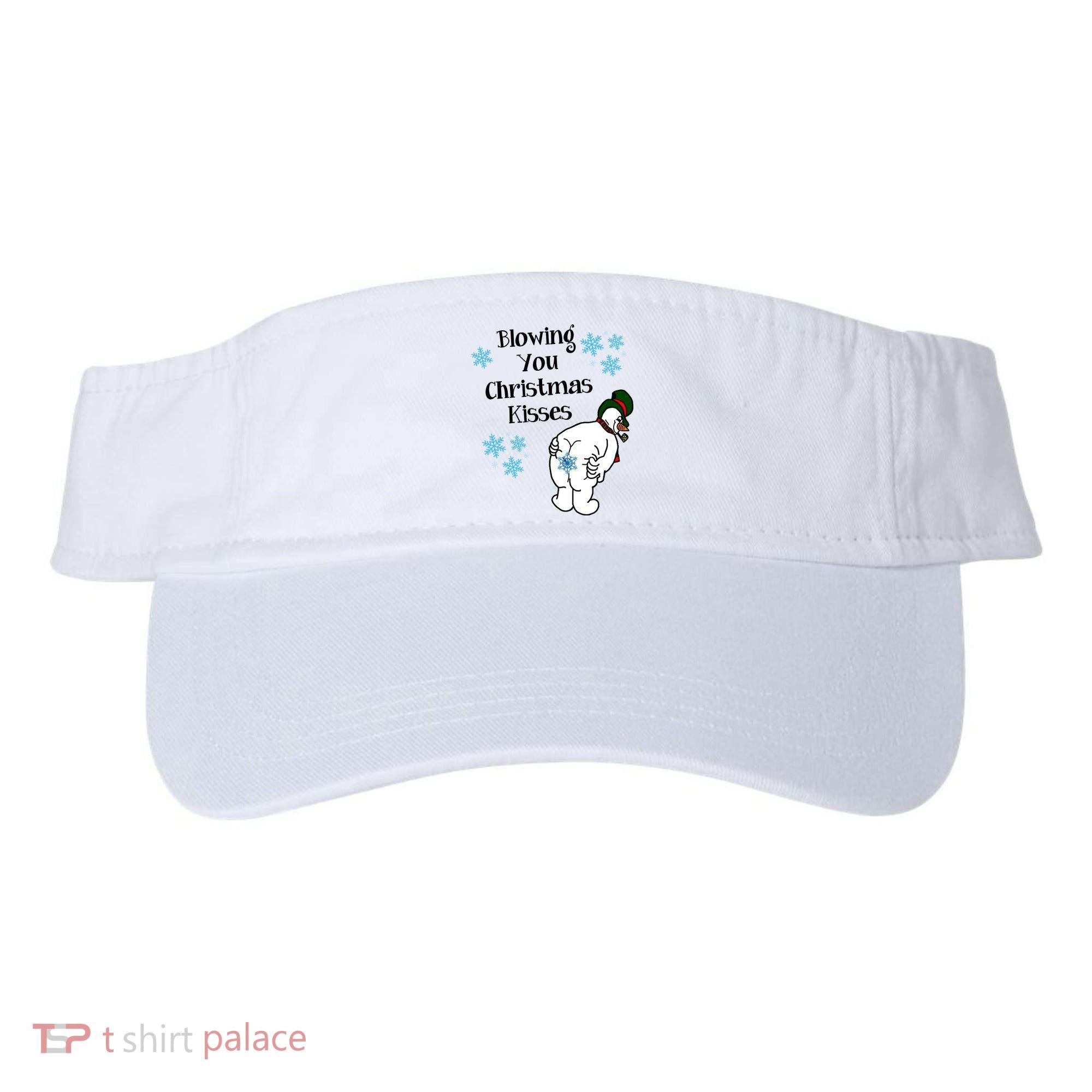 Blowing You Christmas Kisses Funny Snowman Visor
