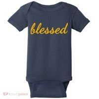 Blessed Yellow Christian Baby Bodysuit thumb 0