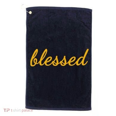 Blessed Yellow Christian Golf Towel