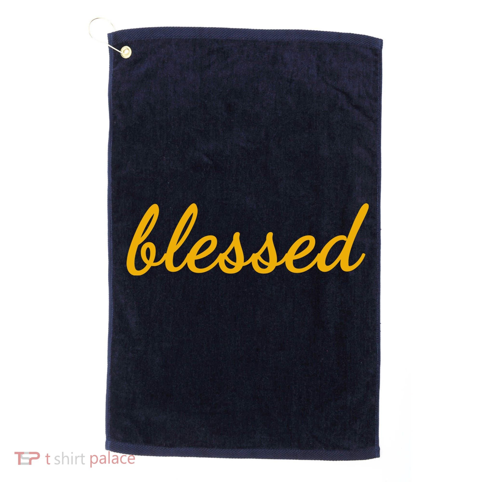 Blessed Yellow Christian Golf Towel