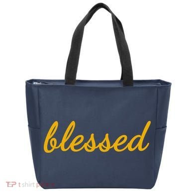 Blessed Yellow Christian Tote Bag