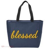 Blessed Yellow Christian Tote Bag thumb 0