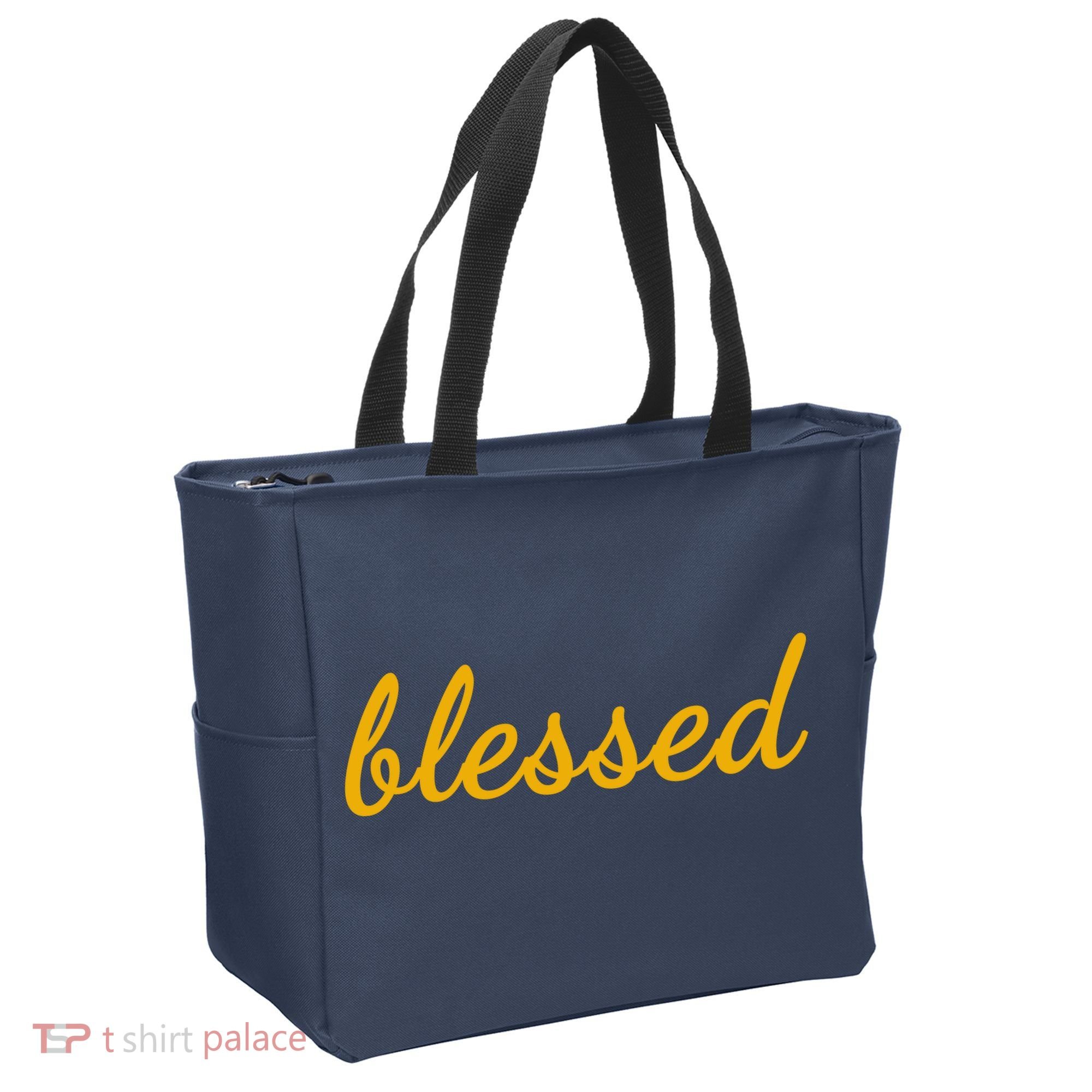 Blessed Yellow Christian Tote Bag