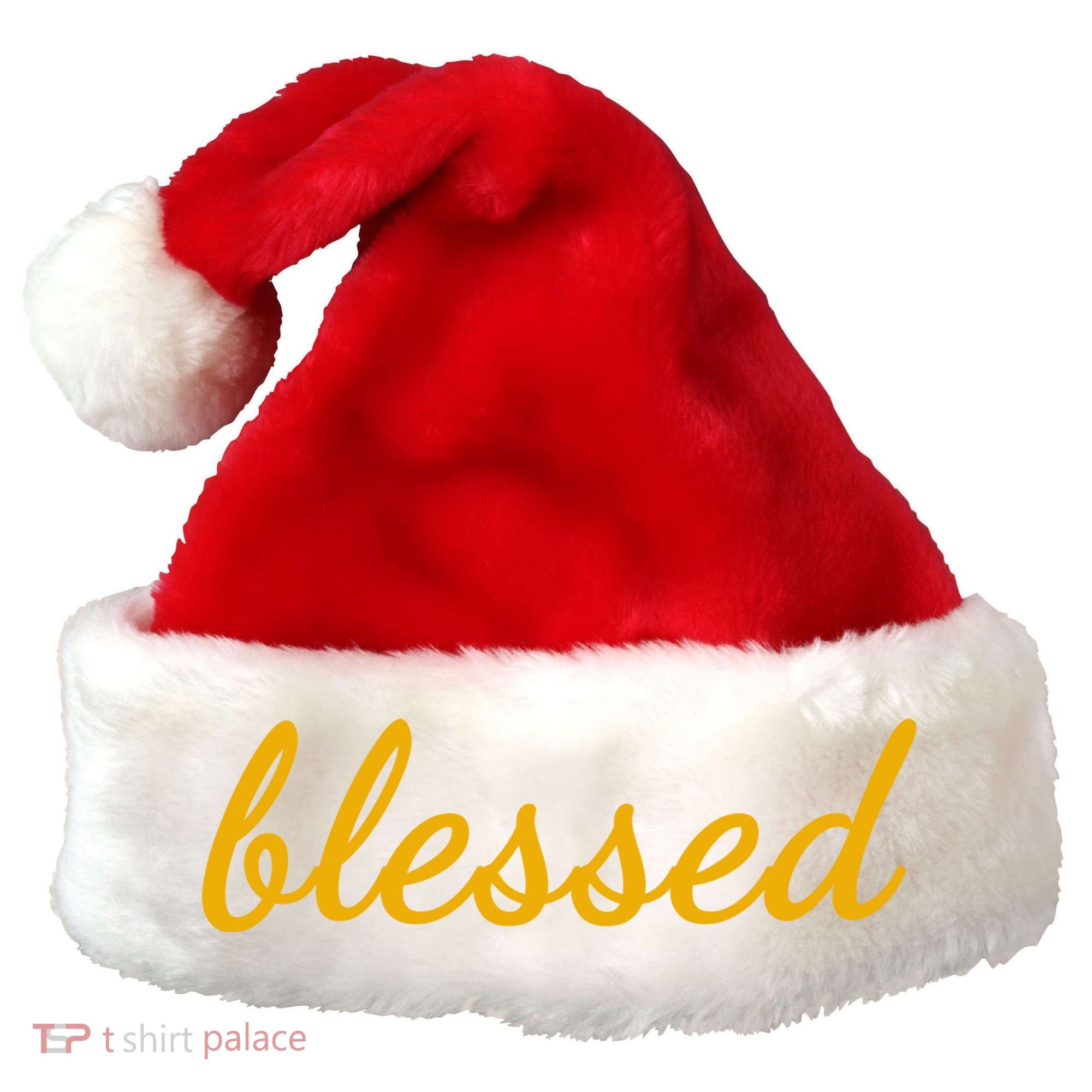 Blessed Yellow Christian Santa Hat