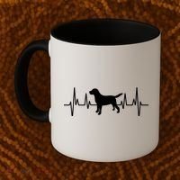 Black Yellow Chocolate Lab Heartbeat Valentine's Labrador Gift Coffee Mug thumb 2