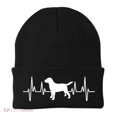 Black Yellow Chocolate Lab Heartbeat Valentine's Labrador Gift Beanie
