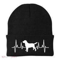 Black Yellow Chocolate Lab Heartbeat Valentine's Labrador Gift Beanie thumb 0