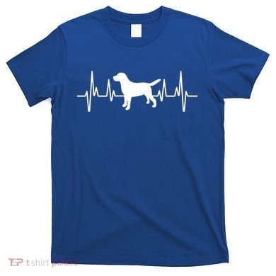 Black Yellow Chocolate Lab Heartbeat Valentine's Labrador Gift T-Shirt