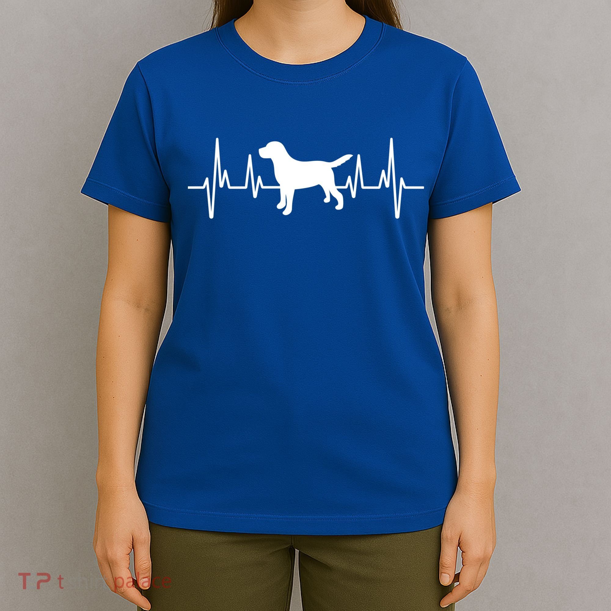 Black Yellow Chocolate Lab Heartbeat Valentine's Labrador Gift T-Shirt