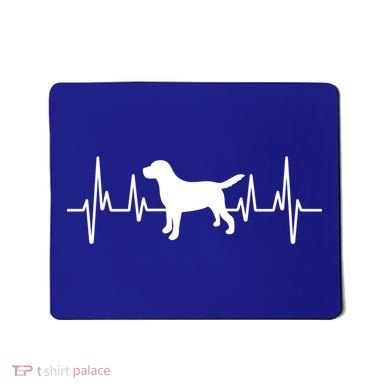 Black Yellow Chocolate Lab Heartbeat Valentine's Labrador Gift Mousepad