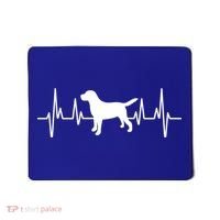 Black Yellow Chocolate Lab Heartbeat Valentine's Labrador Gift Mousepad thumb 0