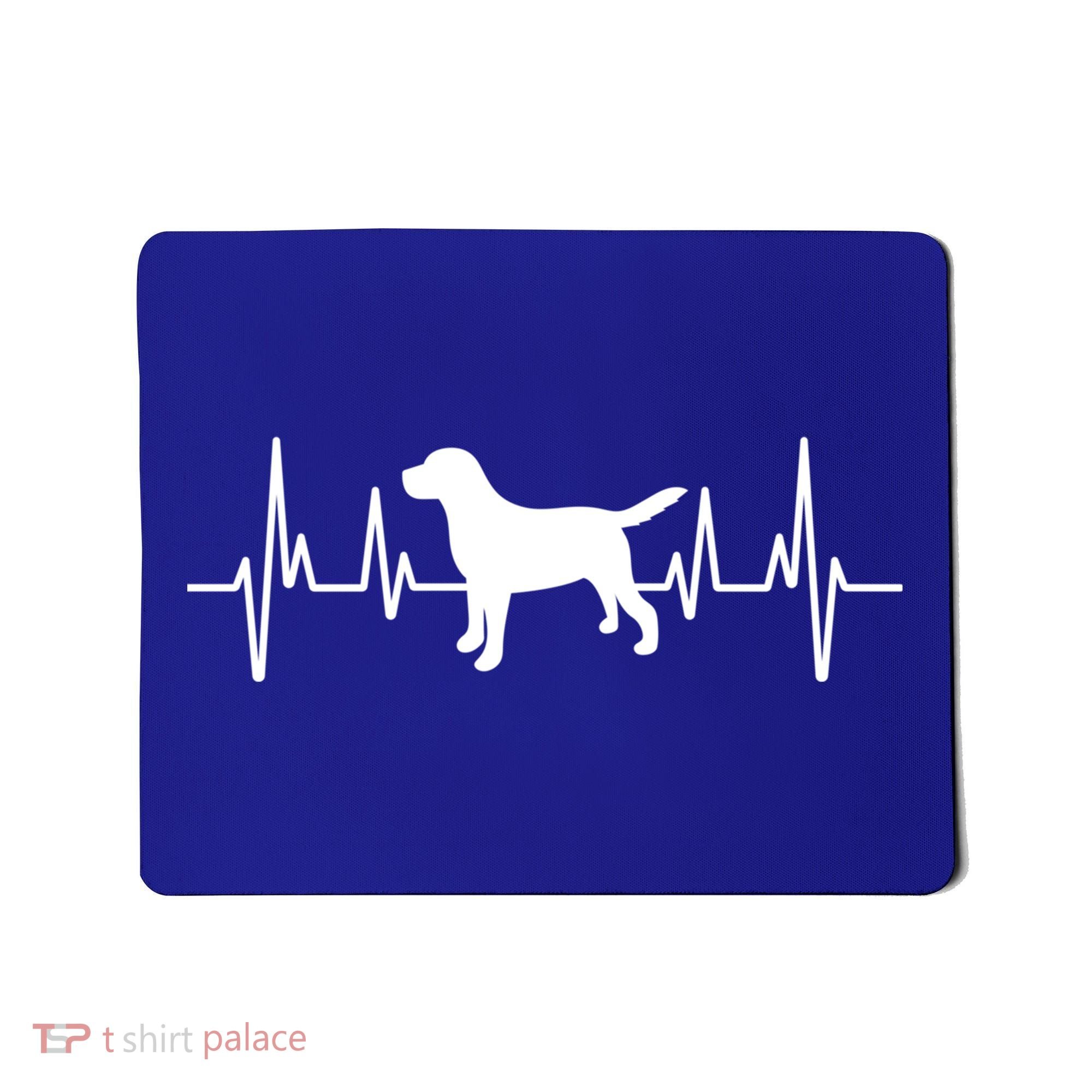 Black Yellow Chocolate Lab Heartbeat Valentine's Labrador Gift Mousepad