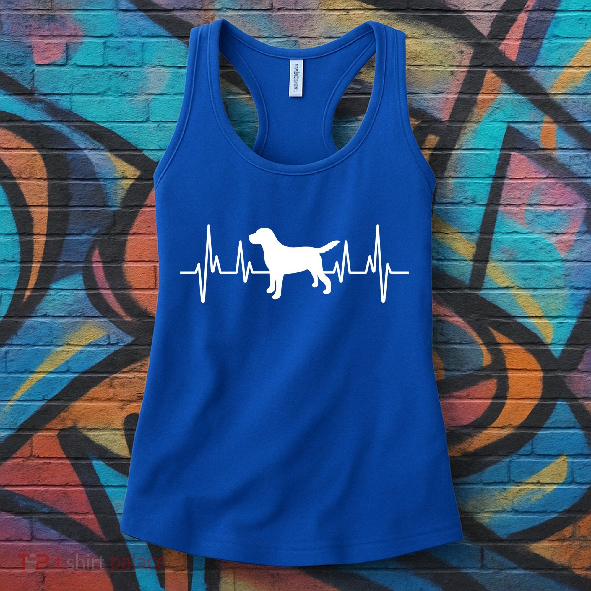 Black Yellow Chocolate Lab Heartbeat Valentine's Labrador Gift Women's Tank Top