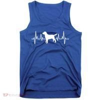 Black Yellow Chocolate Lab Heartbeat Valentine's Labrador Gift Tank Top thumb 0
