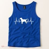 Black Yellow Chocolate Lab Heartbeat Valentine's Labrador Gift Tank Top thumb 2