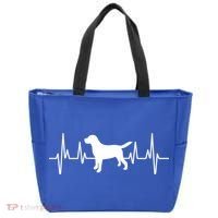 Black Yellow Chocolate Lab Heartbeat Valentine's Labrador Gift Tote Bag thumb 0