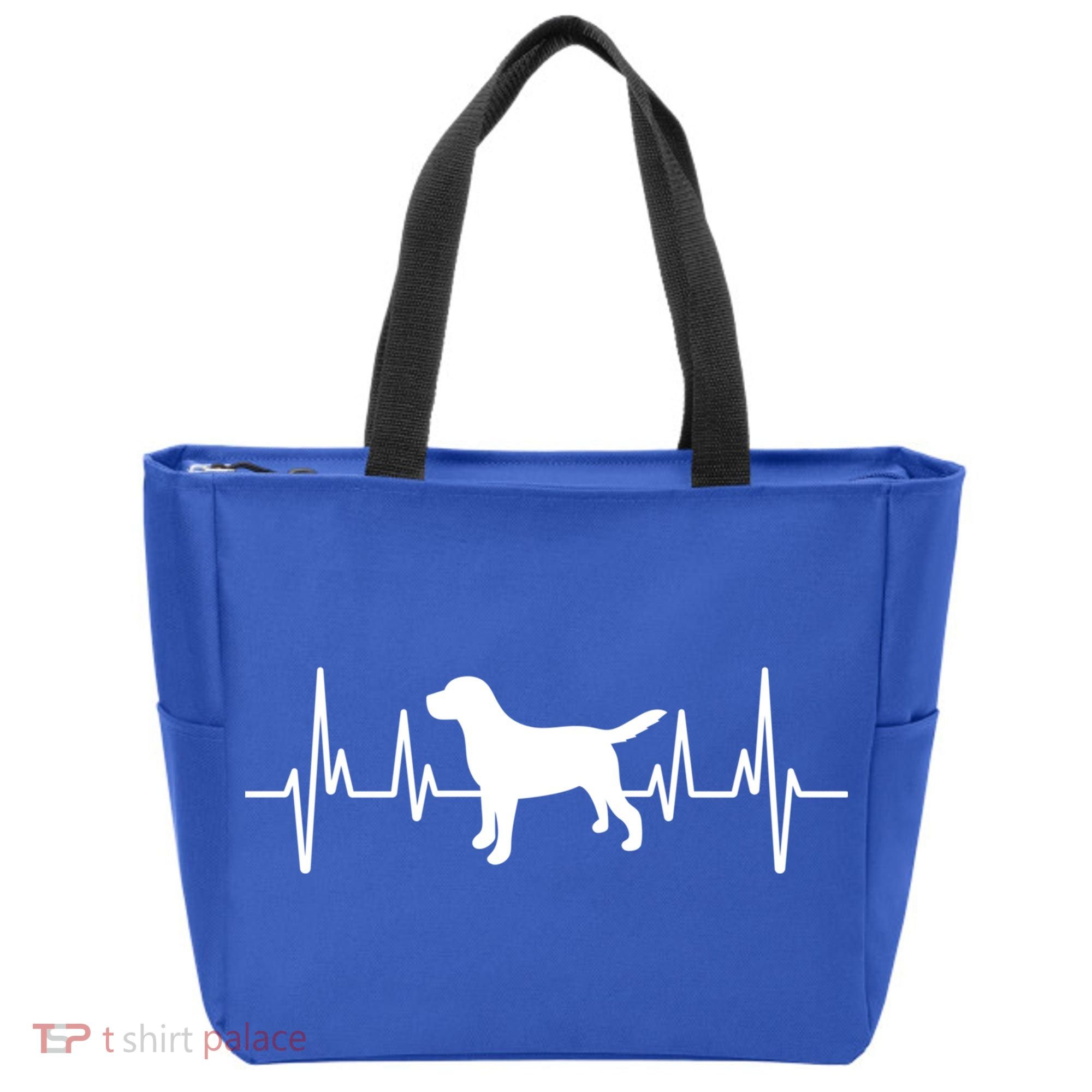 Black Yellow Chocolate Lab Heartbeat Valentine's Labrador Gift Tote Bag