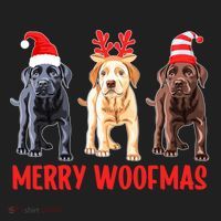 Black Yellow Chocolate Lab Christmas Labrador Merry Woofmas Gift Women's Sweatshirt thumb 2