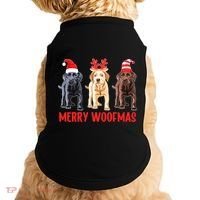 Black Yellow Chocolate Lab Christmas Labrador Merry Woofmas Gift Doggie Tank thumb 0